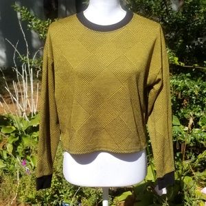 Yellow/Gold with Black Trim Geometric Short Shirt